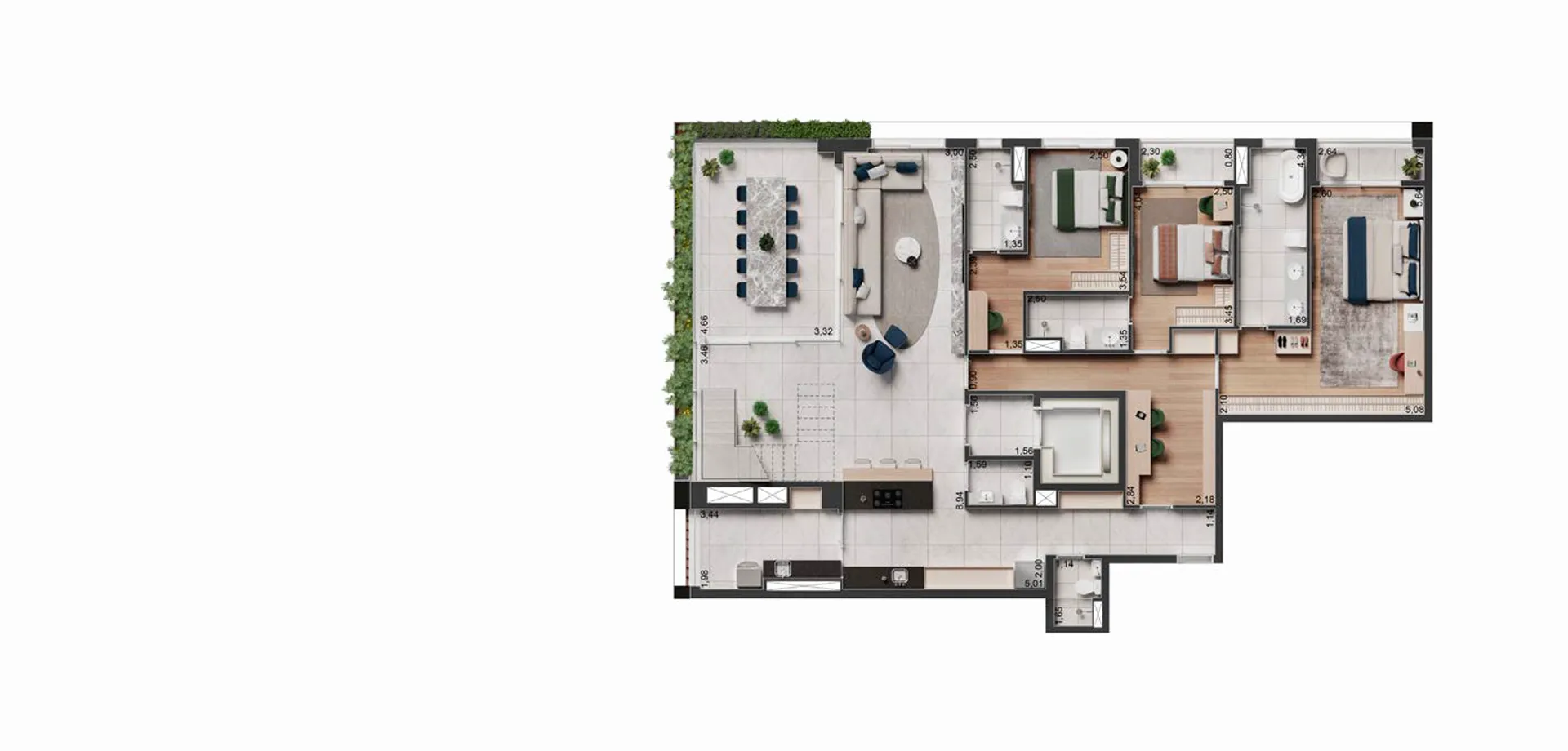 APTO. DE 348 M² / 3 SUÍTES